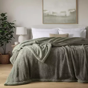 Cubrecama doble de corderito jacquard · 1 1/2 pl