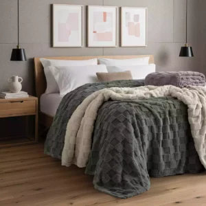 De corderito jacquard diseño a cuadros · 1 1/2 pl