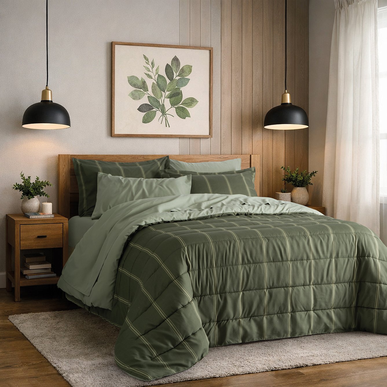 JC KIT NEPAL 7 PIEZAS 2 PLAZAS Y 1/2 - Talle - Color VERDE MILITAR