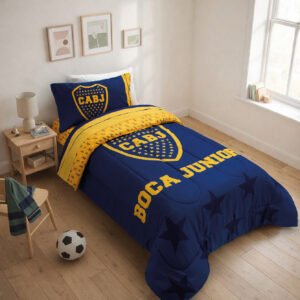 EQUIPOS ACOLCHADO ESTAMPA UNICA 1 1/2 PL - Talle 1 1/2 PL - Color BOCA JUNIORS