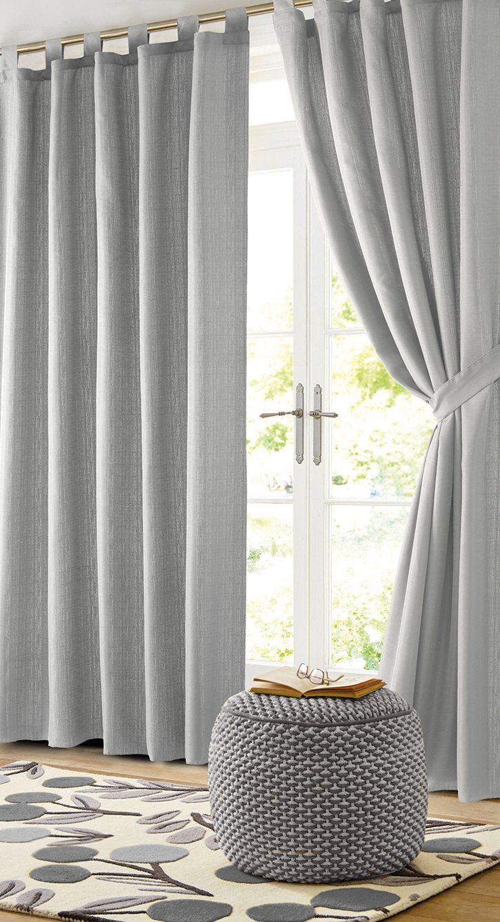 JC · Jgo. de cortinas RAFIA - Talle Única - Color Gris Claro