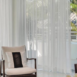 JC · Jgo. de cortinas VOILE - Talle Única - Color Blanco
