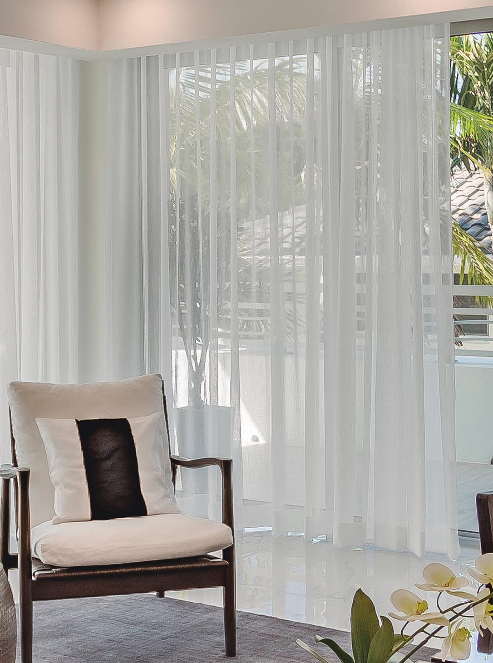 JC · Jgo. de cortinas VOILE - Talle Única - Color Blanco