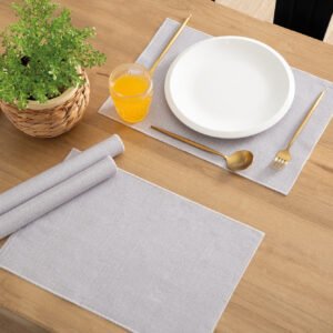 JC SET 4 INDIVIDUALES CUERINA ESTAMPADA 40 X 28 CM - Talle UNICO - Color GRIS CLARO
