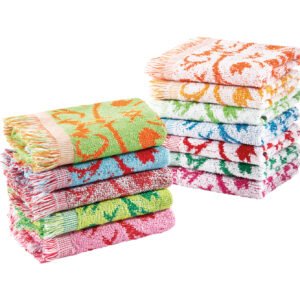 JC TOALLA JACQUARD CON FLECOS CHARLESTON - Talle UNICO - Color CELESTE