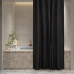 JC CORTINA DE BAÑO EMBOSS - Talle UNICO - Color NEGRO
