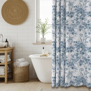 JC CORTINA DE BAÑO ESTAMPADA - Talle UNICO - Color BONSAI