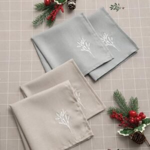 JC SET 2 SERVILLETAS NAVIDEÑAS BORDADAS