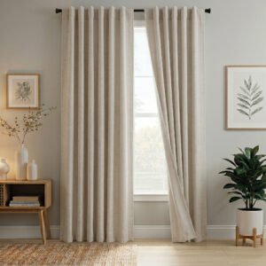 NATHAN HOME JGO CORTINAS LINO BLACK OUT 100% OPACIDAD
